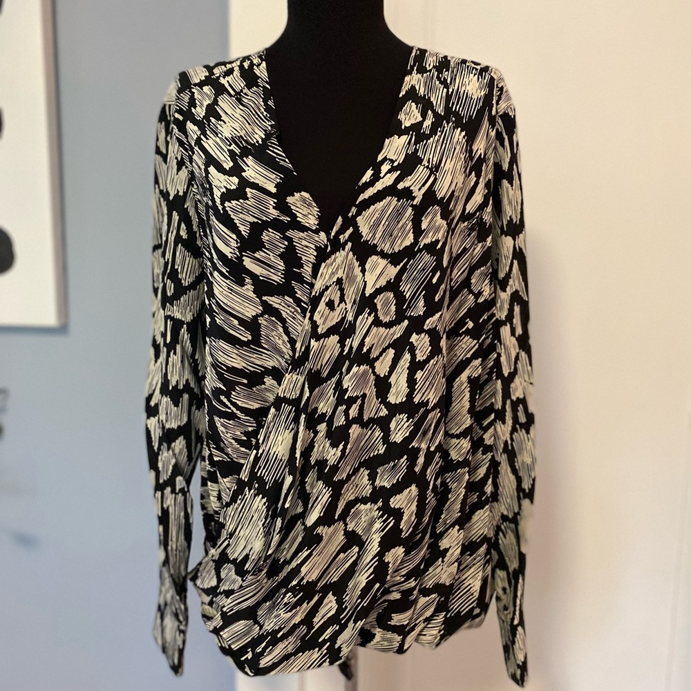~10 Crosby Derek Lam Drape Front Wrap Blouse Sz. 4 *EUC* MSRP: $398+tax
